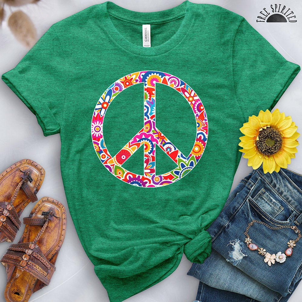 Retro Flowers Peace Sign Tee - Image 10