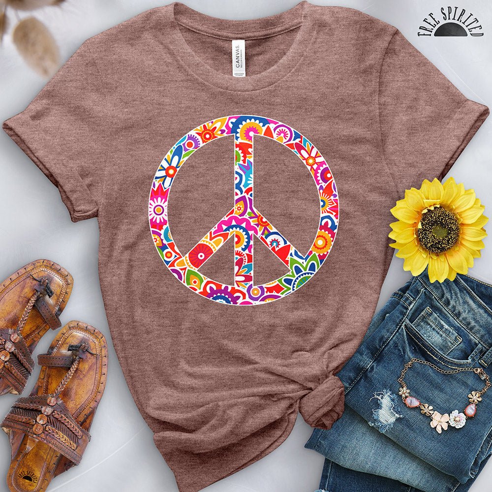 Retro Flowers Peace Sign Tee - Image 11