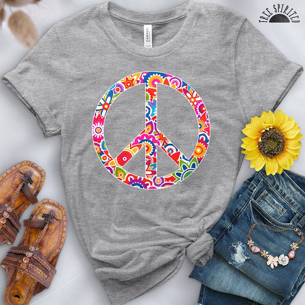 Retro Flowers Peace Sign Tee - Image 6