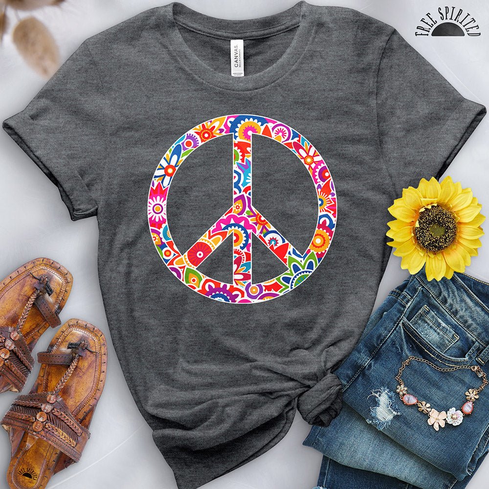Retro Flowers Peace Sign Tee - Image 8