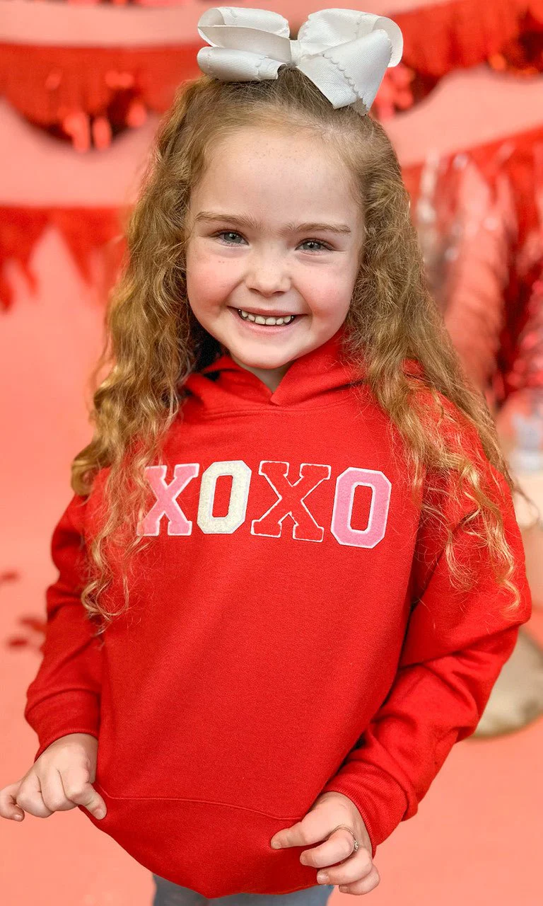 Soft Chenille XOXO Youth Hoodie - Image 3
