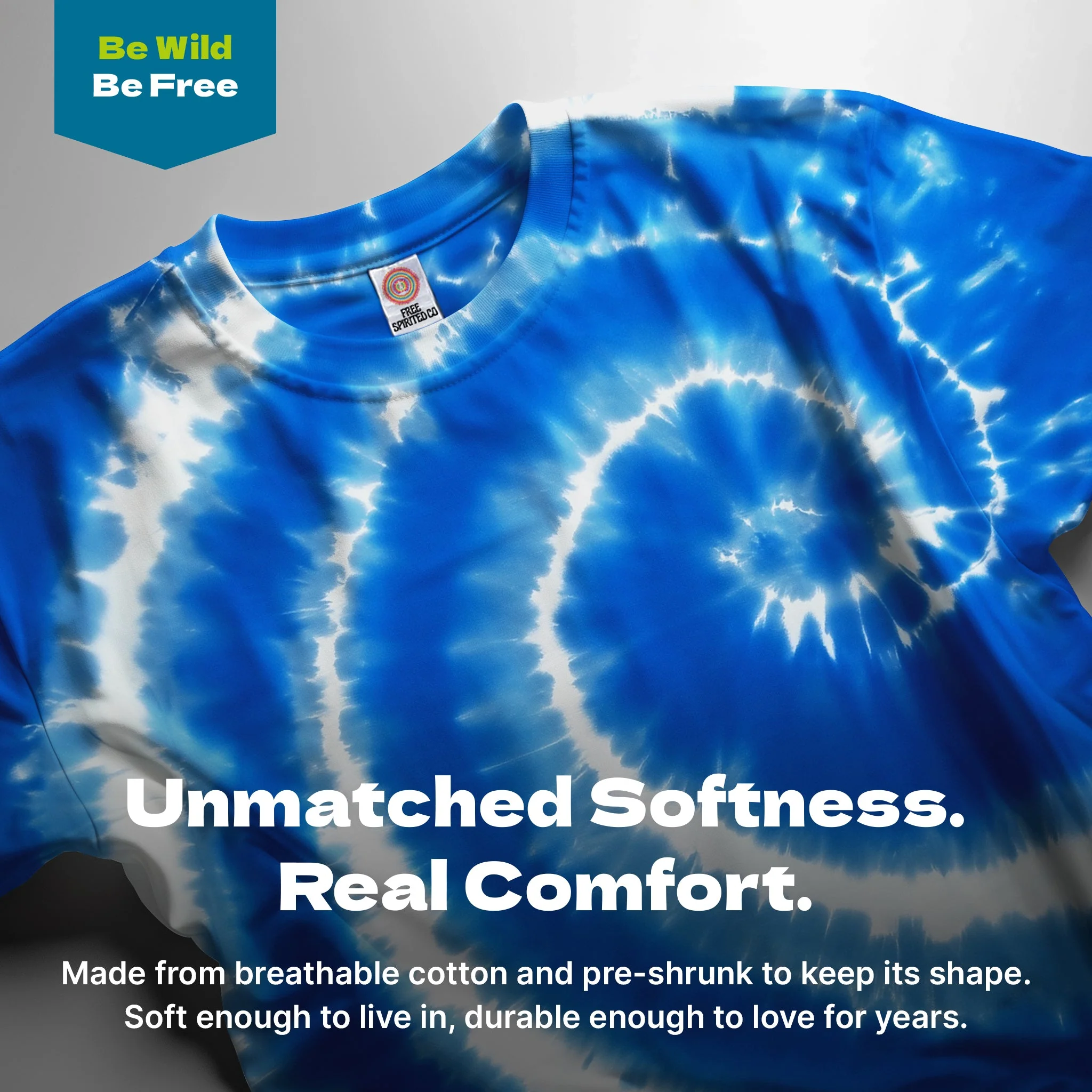 Swirl Blue Premium Hand-Dyed Comfort Shirt - Image 3