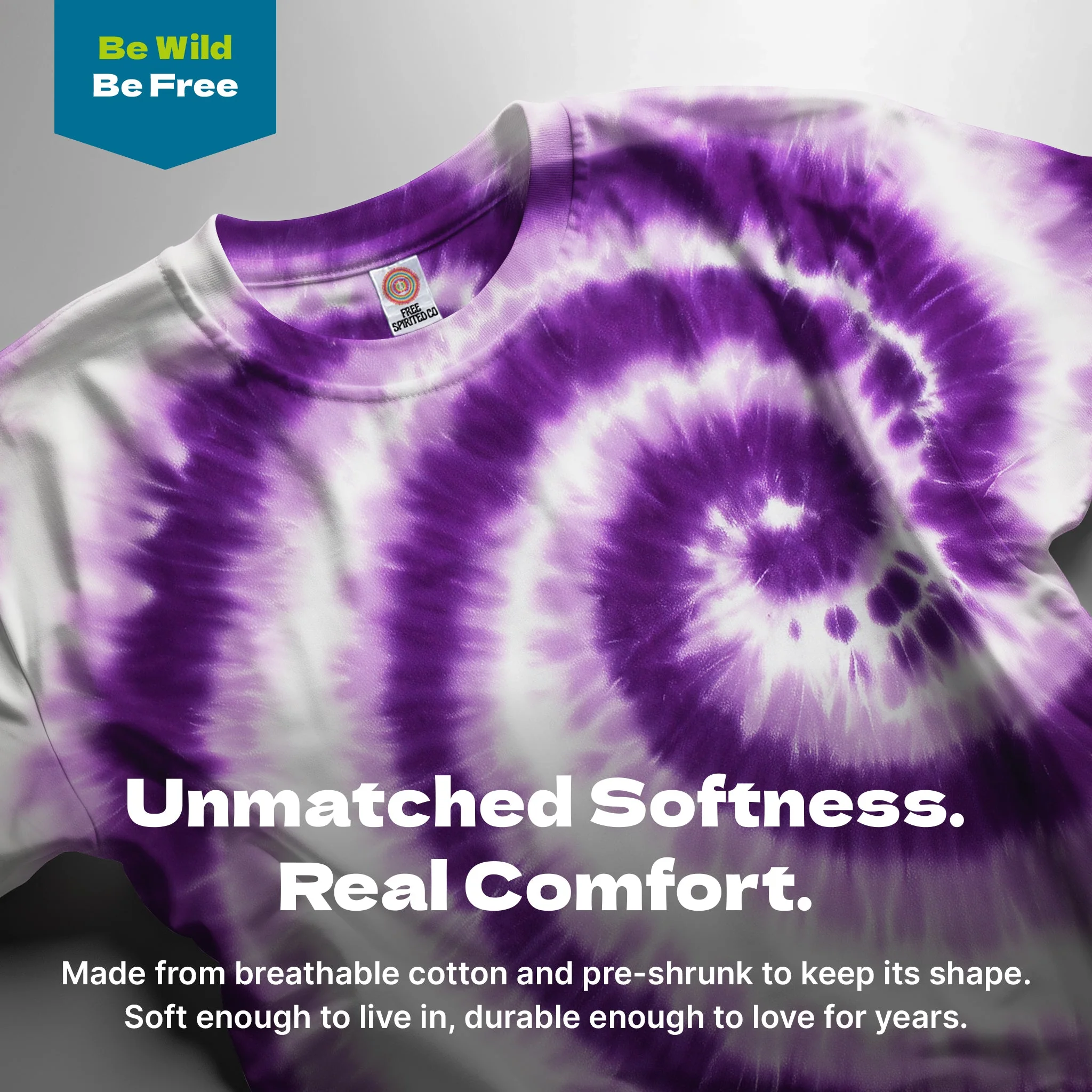 Swirl Purple Premium Hand-Dyed Comfort Shirt - Image 3
