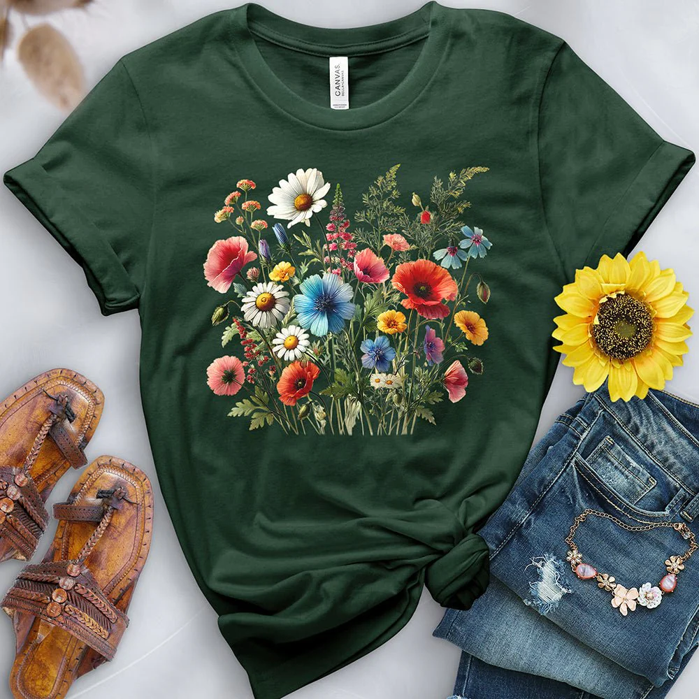 Watercolor Flower Field Tee - Image 3