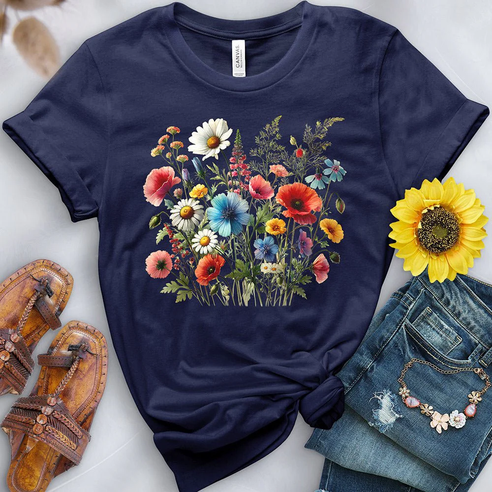 Watercolor Flower Field Tee - Image 4