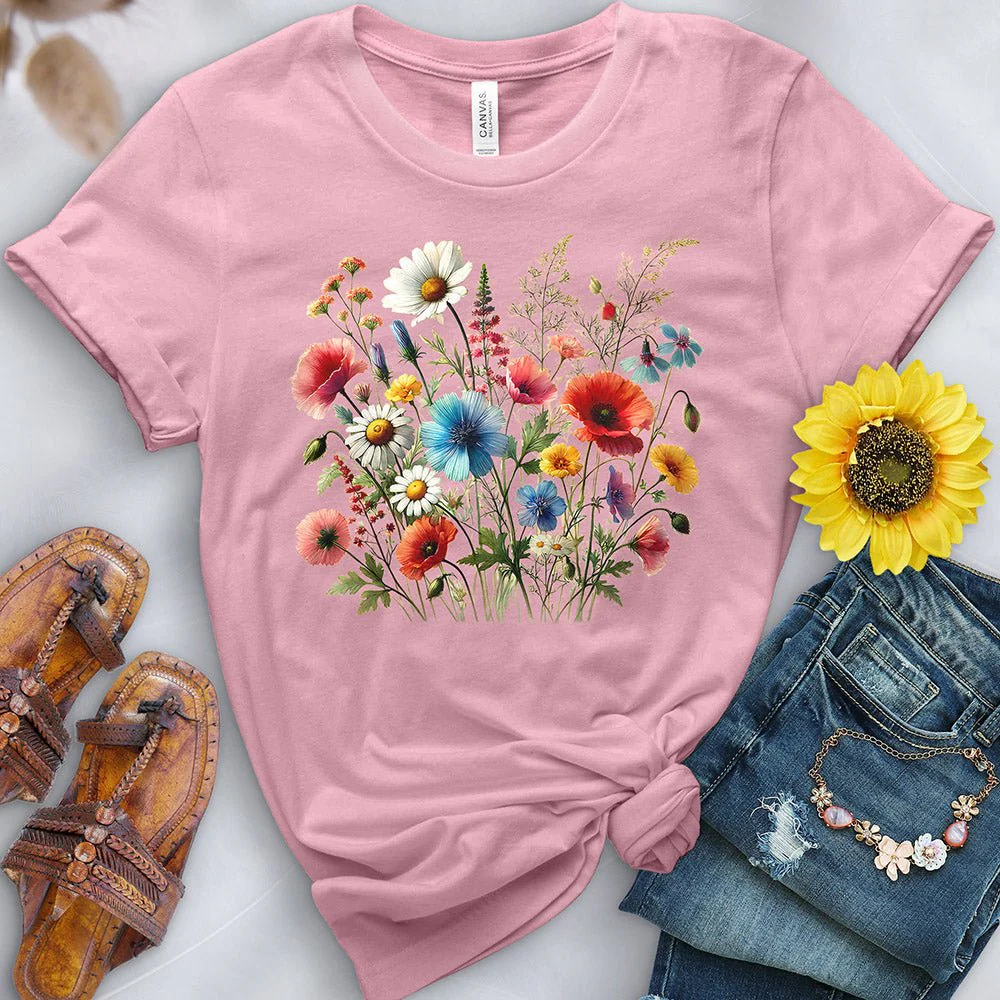 Watercolor Flower Field Tee - Image 5