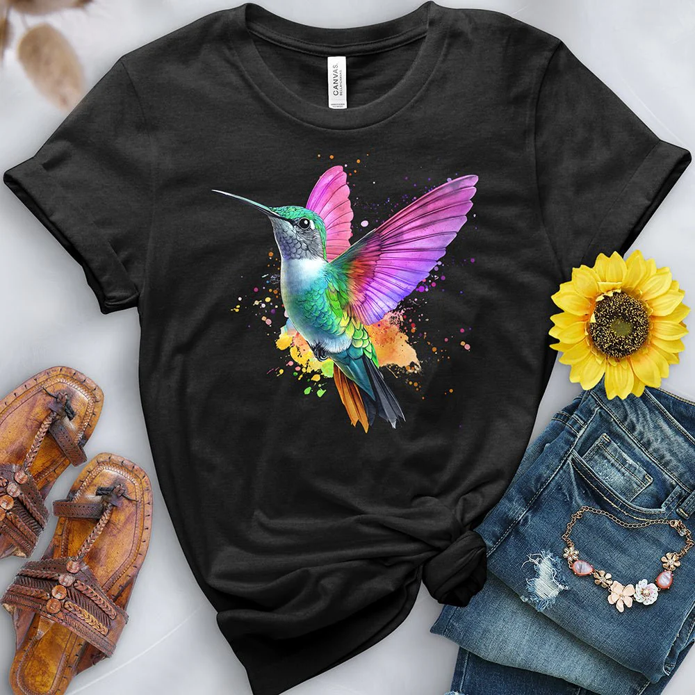 Watercolor Hummingbird Tee - Image 2