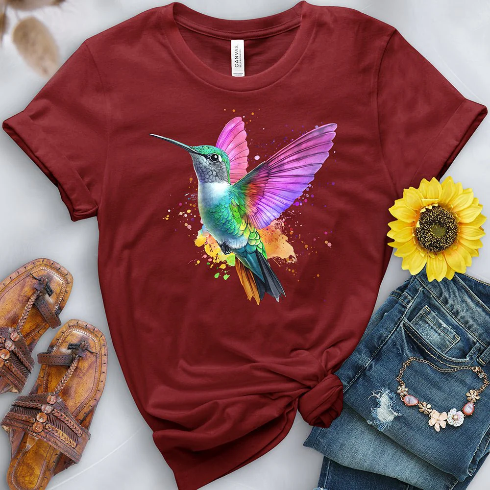 Watercolor Hummingbird Tee - Image 3