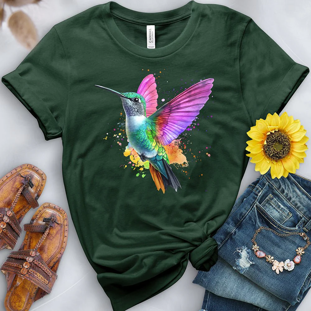 Watercolor Hummingbird Tee - Image 5