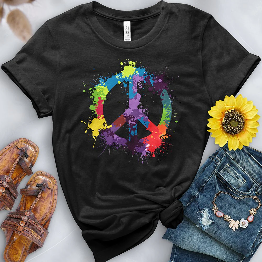 Watercolor Peace Sign Tee - Image 2
