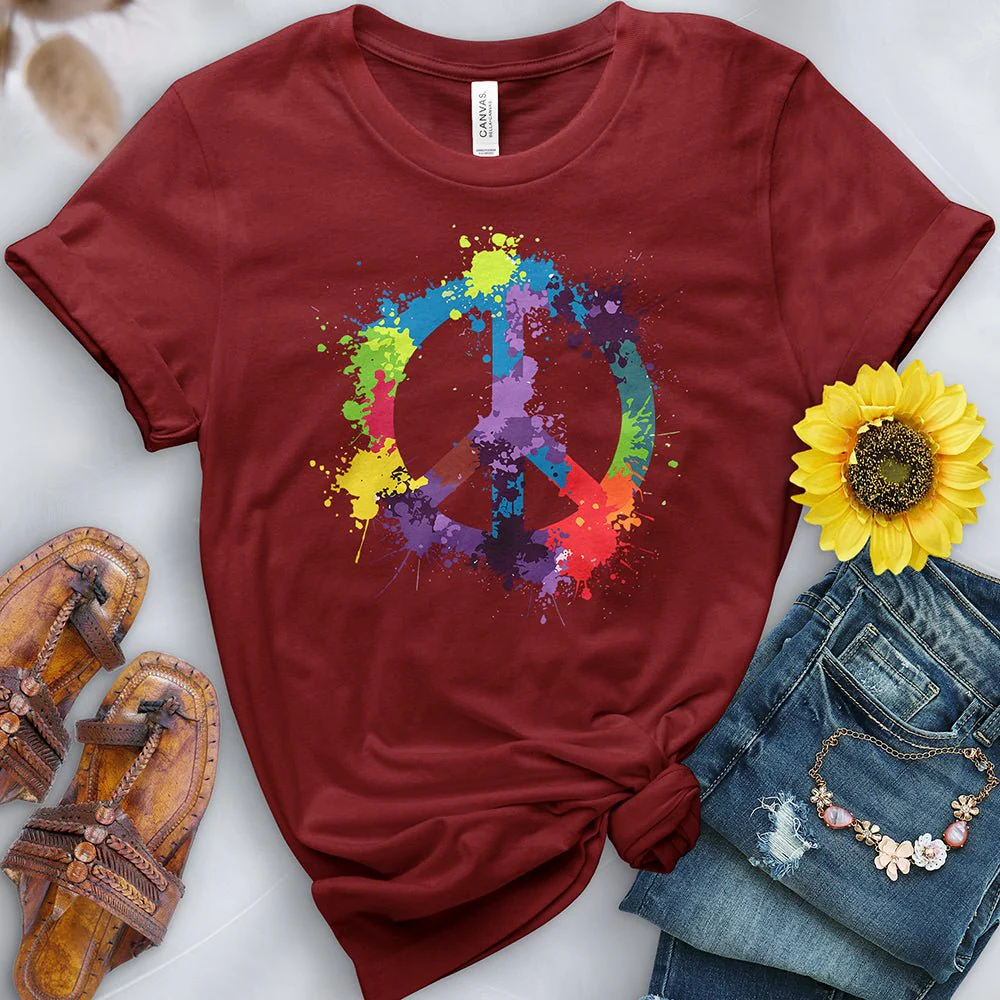Watercolor Peace Sign Tee - Image 3