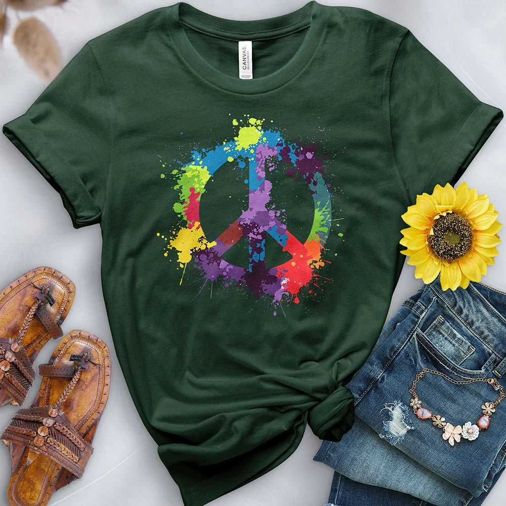 Watercolor Peace Sign Tee - Image 5